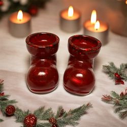Red Christmas Candle Holders 