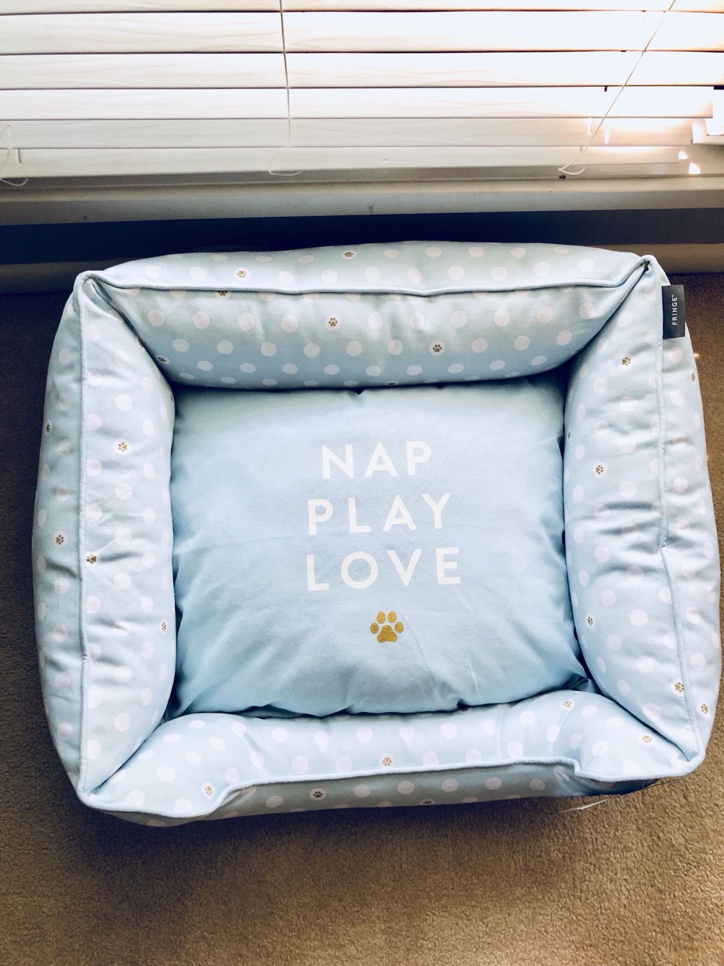 FRINGE STUDIOS ORTHOPEDIC CUDDLER PET BED W/Memory Foam Insert 25” X 21