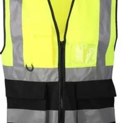 JUST ARRIVED!!! 50 NEW REFLECTIVE WORK VEST, BLACK AND YELLOW