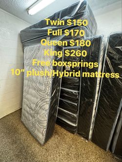 10" Plush Hybrid Mattress with Free Box Spring