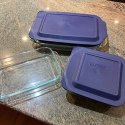 (3) Pyrex Glass Baking Dish Set 