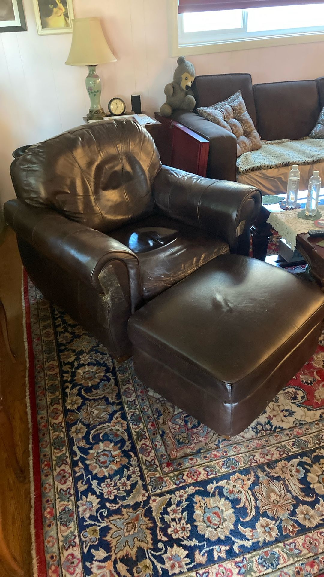Leather Chair And Ottoman 