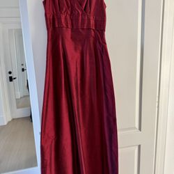 Long red cranberry color formal dress