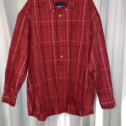 Red Plaid Men's Shirt 3X