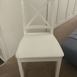 White Dining Chairs -3 Left
