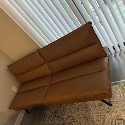 Mainstays Pillow Top 71.25" Futon, Camel Faux Leather