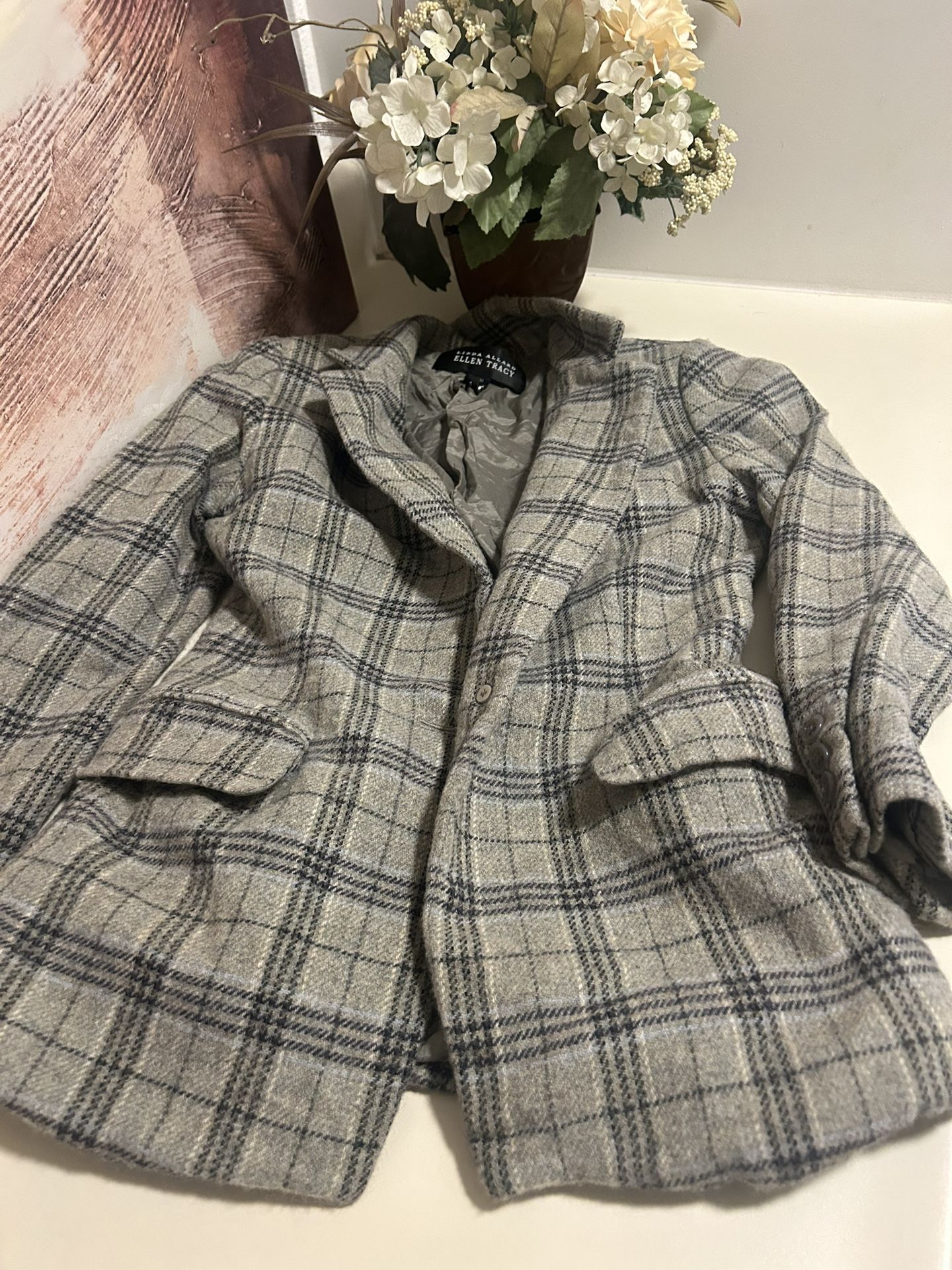 Linda Allard Ellen Tracy Gray/Black Women’s Blazer Size 0P