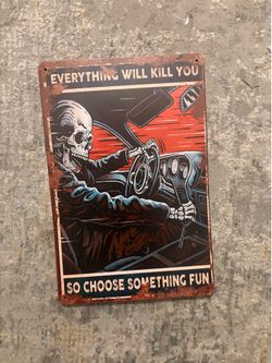 Tin skull decoration