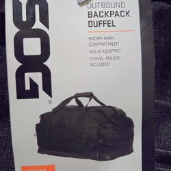 SOG  Duffel Bag for Men with Adjustable Straps and Travel Pouch, 5 inch, Black