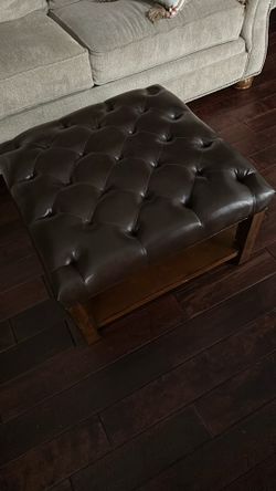 Pottery Barn Leather Ottoman/Table/Storage