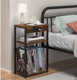 Side table with charging station brand new in box $20
