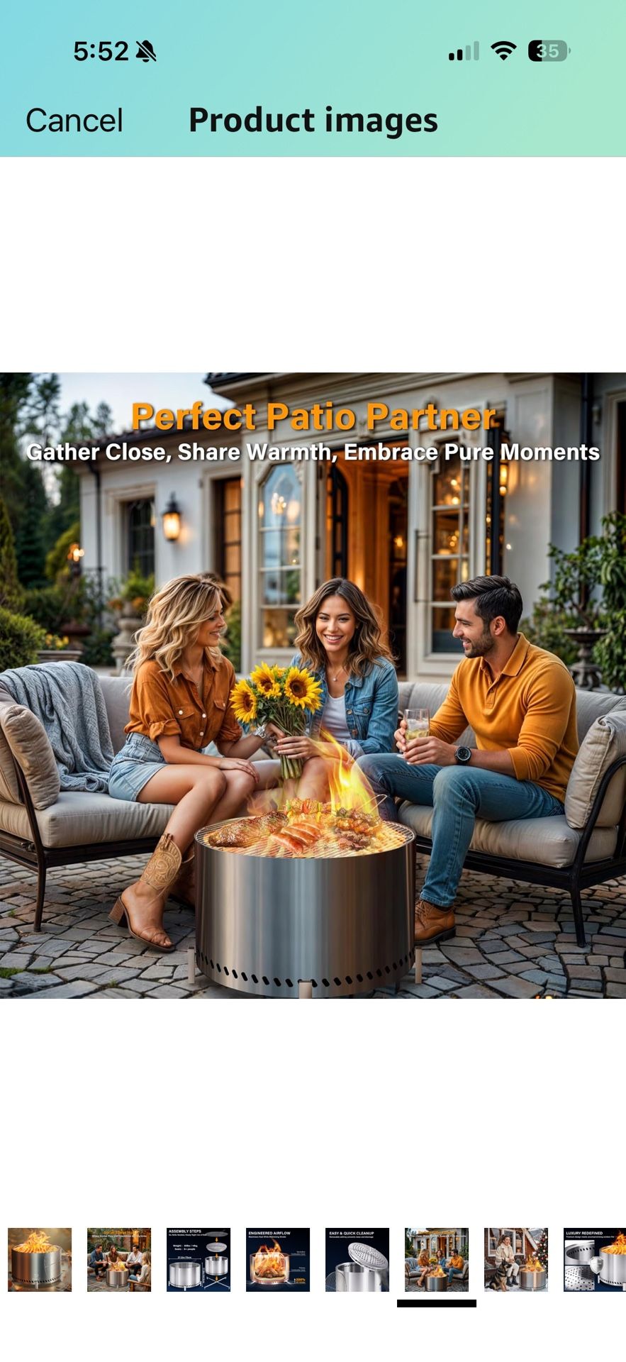 HGD 28" Smokeless Firepit with Stand & Grill Rack, Large Stainless Steel Wood Burning Fire Pit for Friends & Family Gatherings, Secondary Combustion O