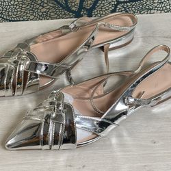 Plus Size Slingbacks Womens Flat Pointy Toe Ankle Buckle Strap Sandals Shoes Ol