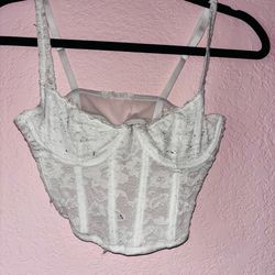white corset top