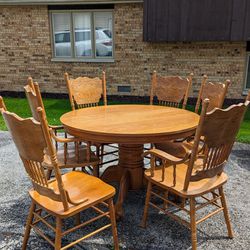 solid wood table set 6 CHAIRS ARE INCLUDED 