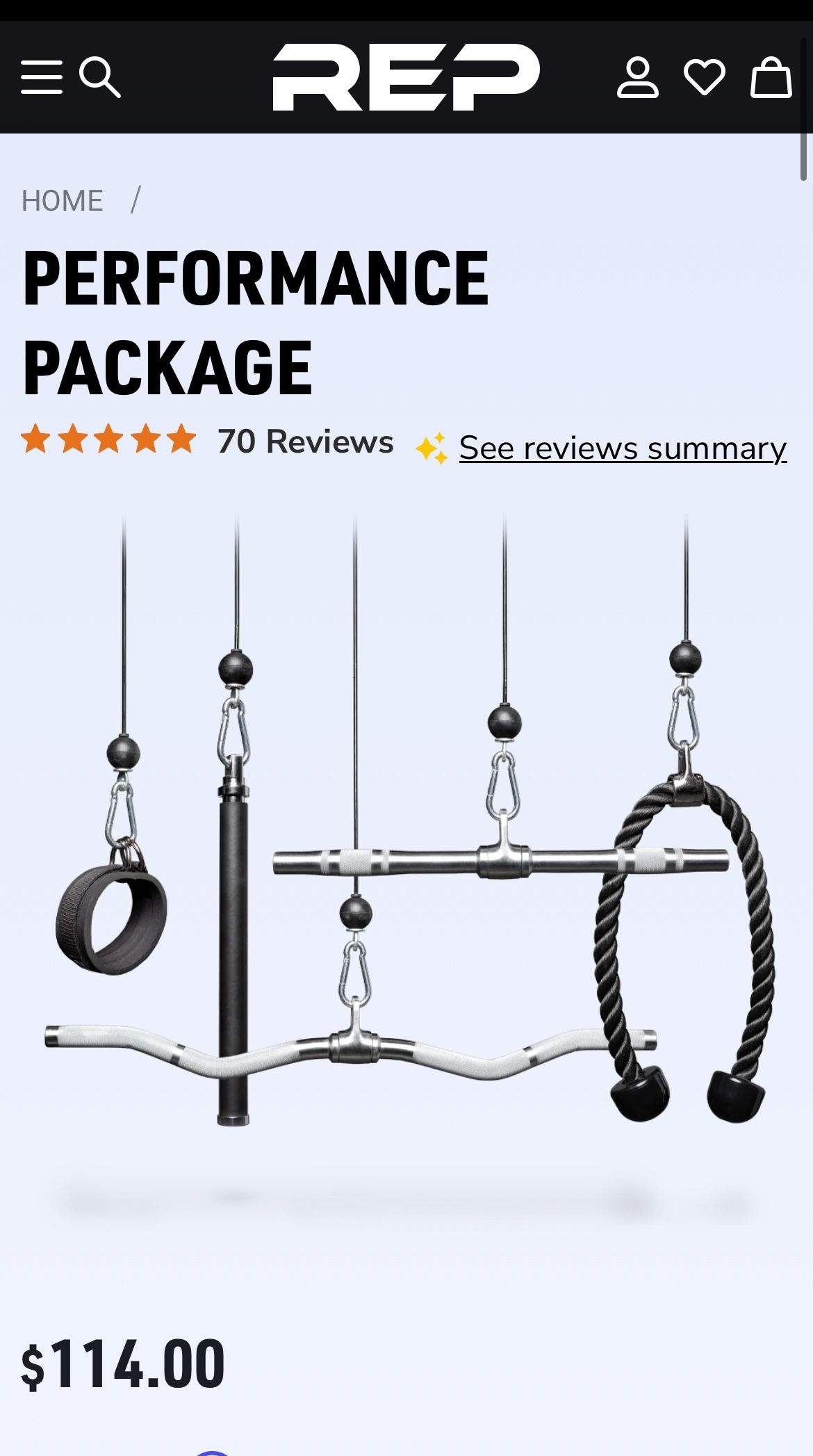 REP Fitness Cable Attachments - Performance Package 