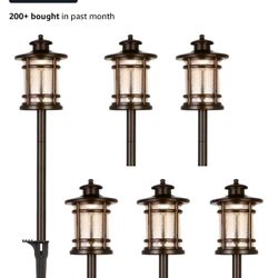 hykolity Low Voltage ORB LED Landscape Path Light W/ Crackled Shade