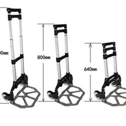 170 lbs BLACK Folding Dolly Push Truck Hand Collapsible Trolley Luggage Cart