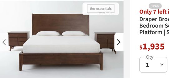 Draper queen bedroom set and mattress