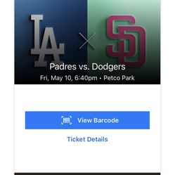 Single San Diego Padres Ticket Aisle Seat Tonight Friday May 10 5/10/24 6:40pm