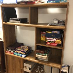Wooden shelving storage and Entertainment Center