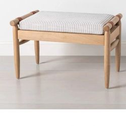 Upholstered Natural Wood Ottoman - Hearth & Hand™ with Magnolia