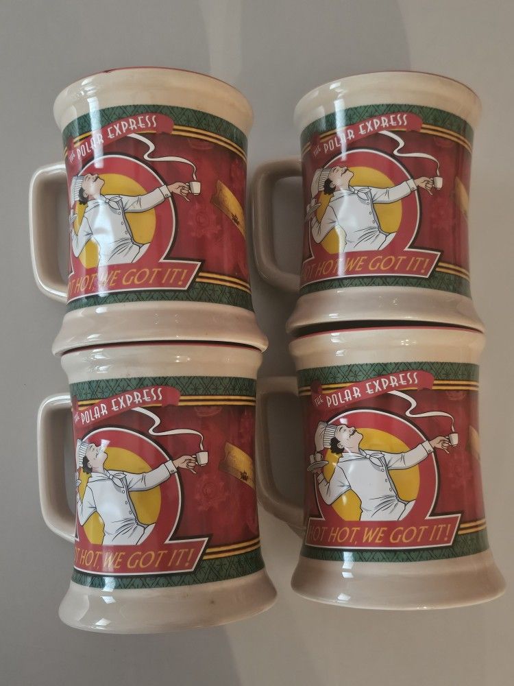 The Polar Express Hot Chocolate 3d Mugs ( 4 Mugs )