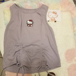 Hello Kitty Puple Sleeveless Crop Top