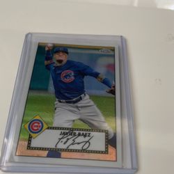 Javier Baez Print On Auto Card