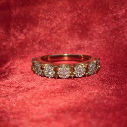 10k Yellow Gold Diamond Eternity Ring 0.66 ctw