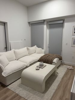CB2 WHITE COFFEE TABLE