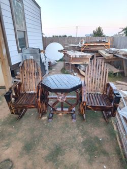 Rocking Chairs + Table Yakisugi
