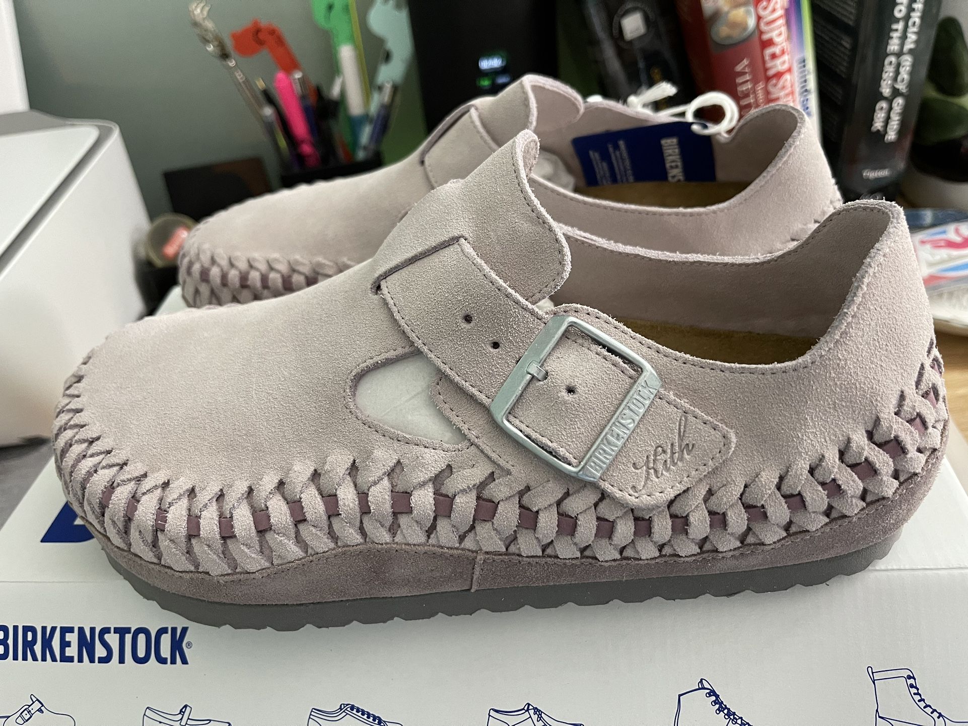 Kith x Birkenstock London Braided Lilac Ash size 8 M new