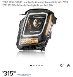 Headlights Assembly Compatible with 2020 2021 2022 Kia Telluride Headlight Driver Left Side