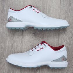Nike Air Jordan ADG 5 Golf Shoes White Fire Red FQ6642-101 Mens Size 9.5 MSRP $195