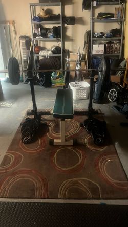 Barbell, Weights, and Adjustable Dumbbells