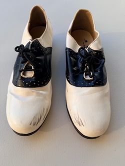 White and Black Saddle Oxford Shoes $2