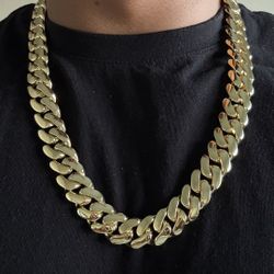 18mm 24in cuban link chain and 18mm 7in bracelet