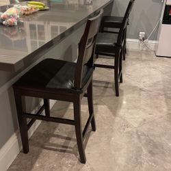 Three Crate And Barrel Bar Stools 