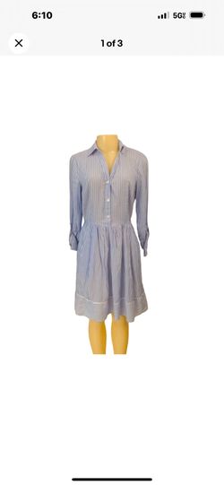 Westport Sz 4 Woman Dress Blue And White 