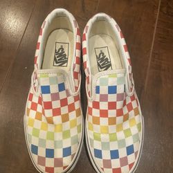 Rainbow Checkered Vans