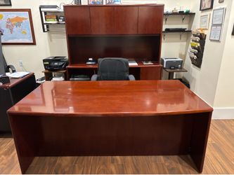 Desk, hutch, and 2 chairs
