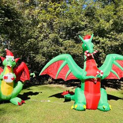 Two Large Inflatable Christmas Dragons (Different Prices, Listed In Descriptions)