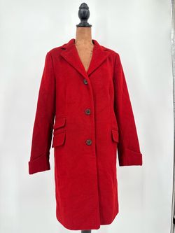 Lauren Ralph Lauren Sienna Red Wool Blend Long Coat Size 8 LRL
