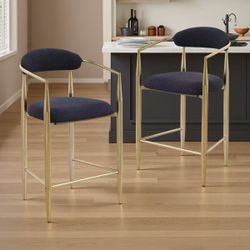Gold Leg Dining Chairs 2 Pcs
