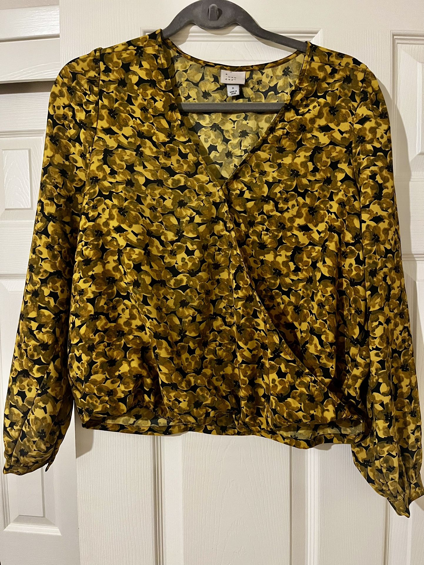 Floral Print Wrap Blouse