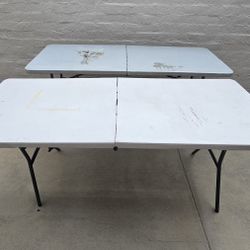 Two Plastic Folding Tables