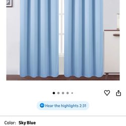 Sky Blue 84inch Room Darkening Curtains 