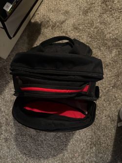Black Tactical Bag with Red Interior