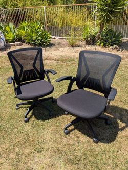 Pair of office computer chair mesh ergonomic fabric swivel